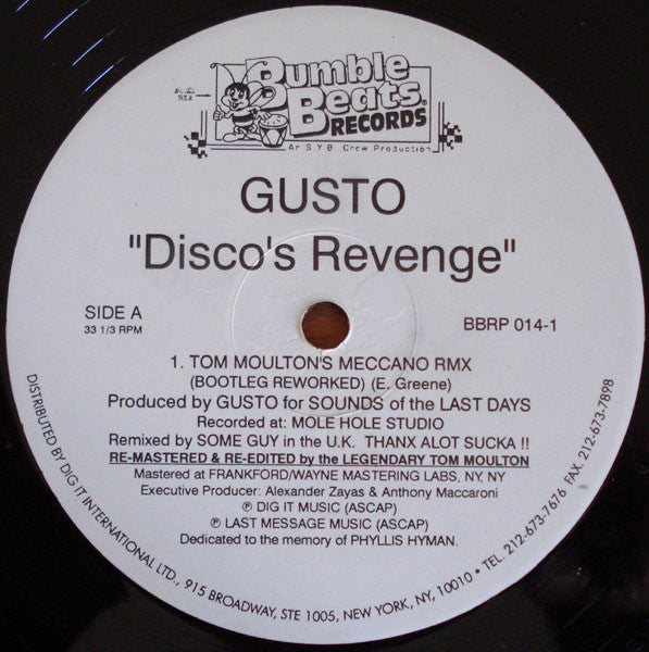 Gusto : Disco's Revenge (12")