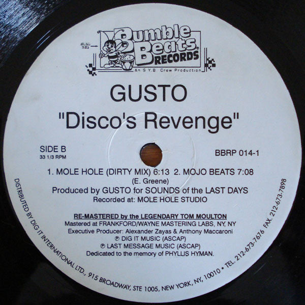 Gusto : Disco's Revenge (12")