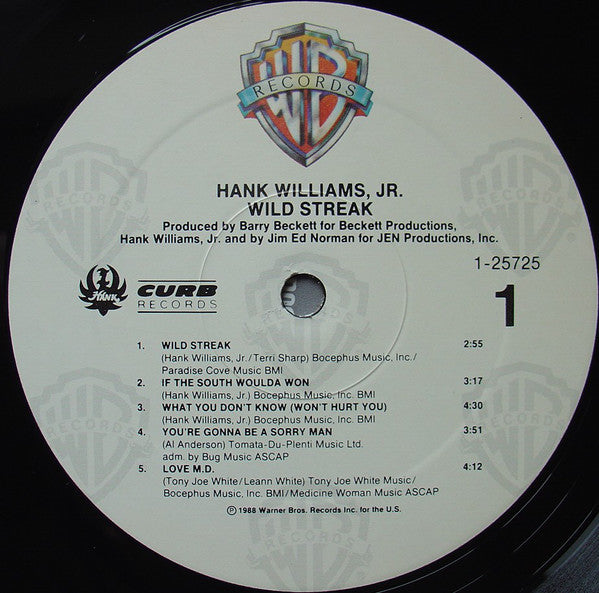 Hank Williams Jr. : Wild Streak (LP, Album)