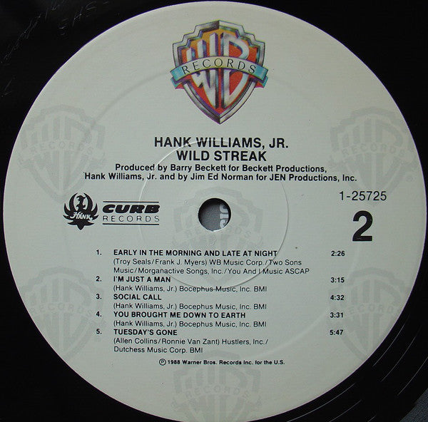 Hank Williams Jr. : Wild Streak (LP, Album)