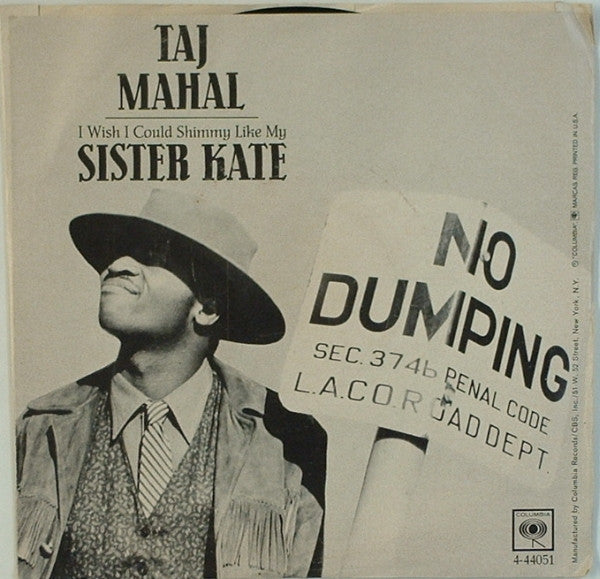 Taj Mahal : I Wish I Could Shimmy Like My Sister Kate (7", Single, Promo)