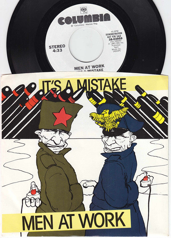 Men At Work : It's A Mistake (7", Single, Promo, Styrene)