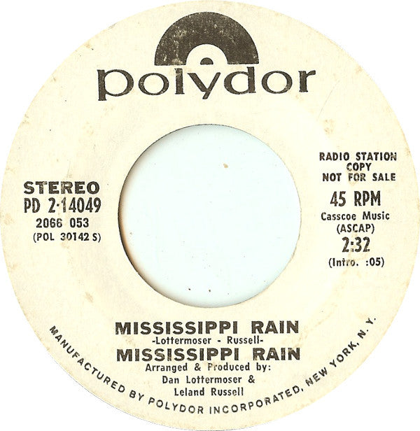 Mississippi Rain : Mississippi Rain (7", Promo)