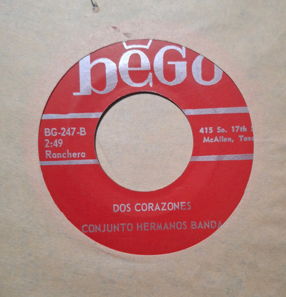 Conjunto Hermanos Banda : Cartas Del Recuerdo / Dos Corazones (7")