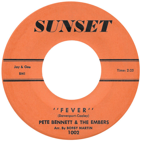 Pete Bennett & The Embers (19) : Fever / Soft (7", Single)