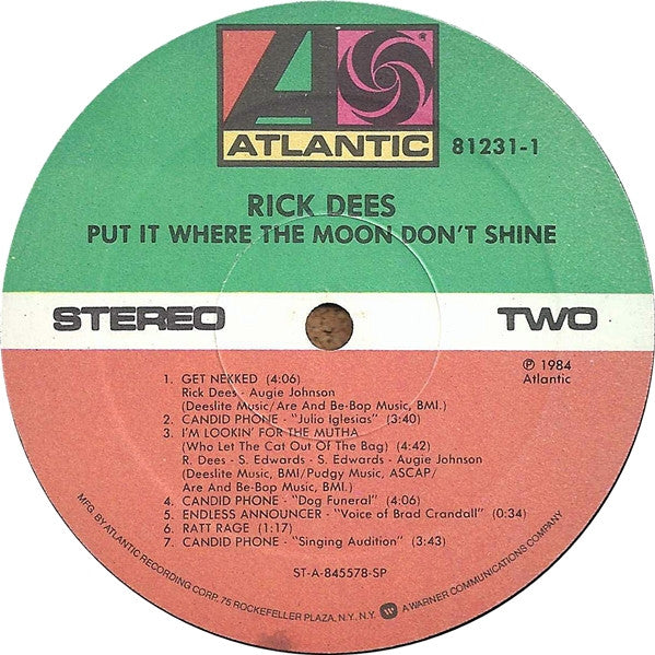 Rick Dees : Put It Where The Moon Don't Shine (LP, Album)