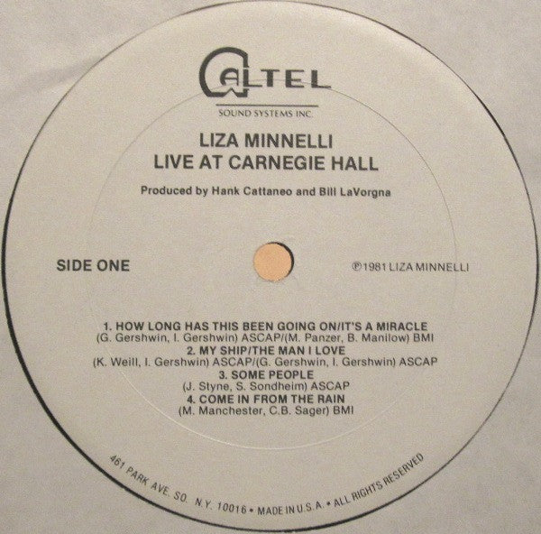 Liza Minnelli : Live At Carnegie Hall (2xLP)