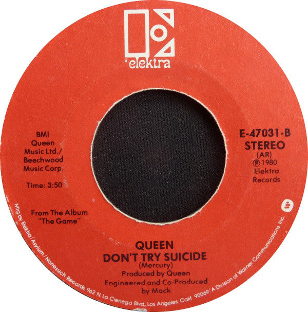 Queen : Another One Bites The Dust (7", Single, Styrene, AR)