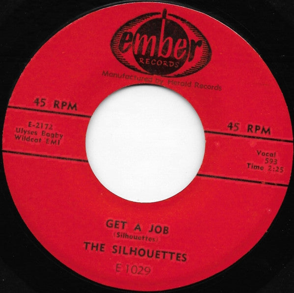 The Silhouettes : Get A Job / I Am Lonely (7", Single, Mono)