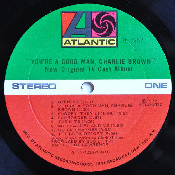 Various : New Original TV Cast Album "You're A Good Man, Charlie Brown" (LP, Album, MO )