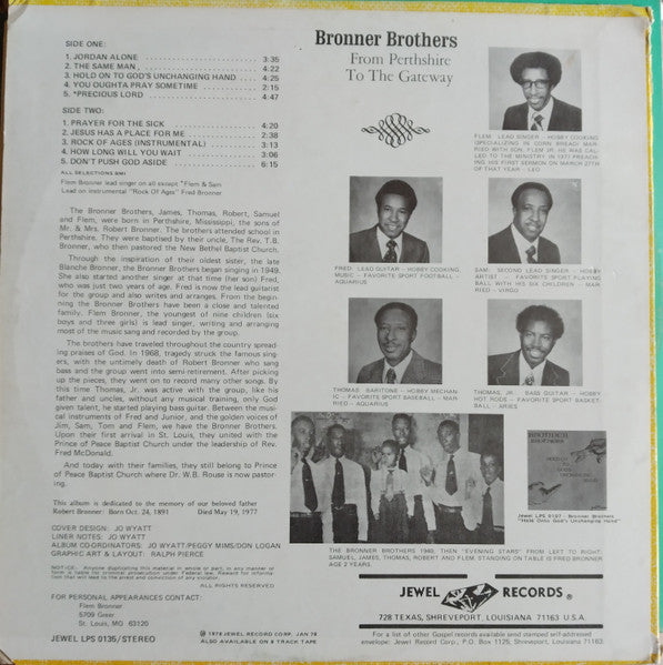 Bronner Brothers (2) : From Perthshire To The Gateway (LP)