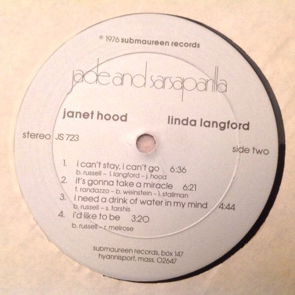 Janet Hood, Linda Langford : Jade And Sarsaparilla (LP, Album)