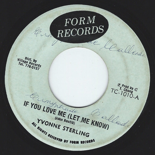 Yvonne Sterling / Village Bunch : If You Love Me (Let Me Know) / Version (7")