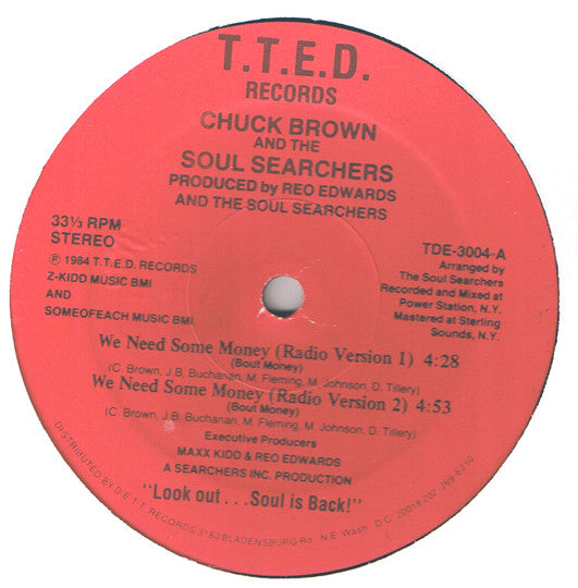 Chuck Brown And The Soul Searchers* : We Need Some Money (12")
