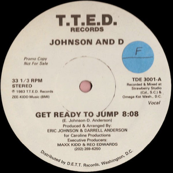 Johnson And D : Get Ready To Jump (12", Promo)