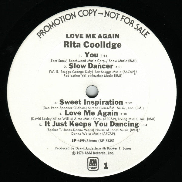 Rita Coolidge : Love Me Again (LP, Album, Promo, Ter)