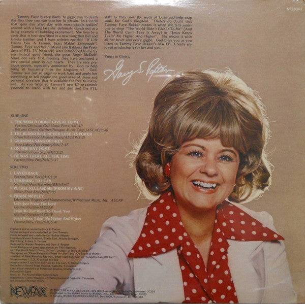 Tammy Faye* : Tammy Bakker Sings PTL Club Favorites (LP, Album)