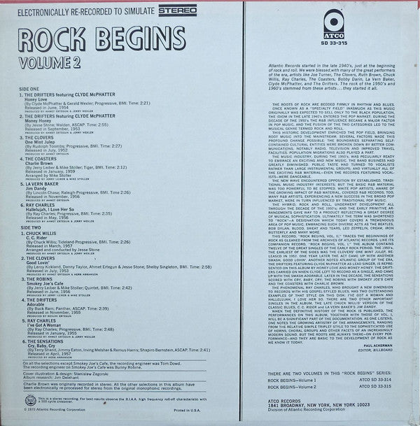 Various : Rock Begins Volume 2 (LP, Comp)