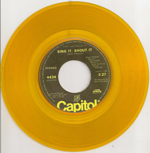 Starz (2) : Sing It, Shout It (7", Single, Yel)