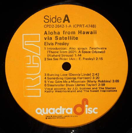 Elvis Presley : Aloha From Hawaii Via Satellite (2xLP, Album, Quad, Ora)