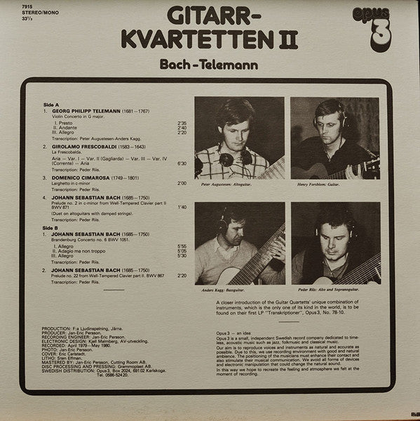Gitarrkvartetten : Gitarrkvartetten II (Bach - Telemann) (LP, Album)