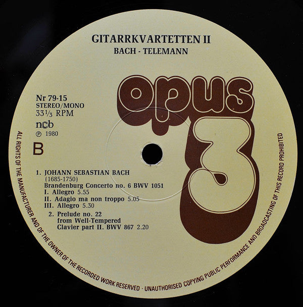 Gitarrkvartetten : Gitarrkvartetten II (Bach - Telemann) (LP, Album)