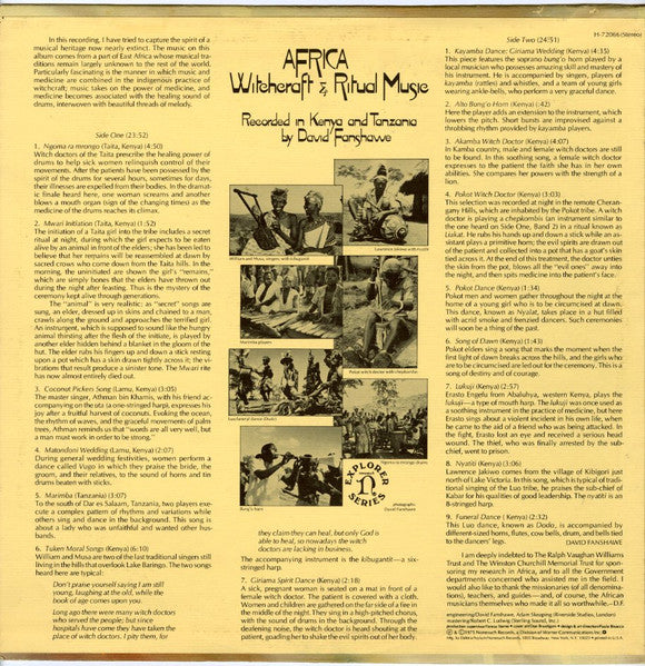Various : Africa (Witchcraft & Ritual Music) (LP, Album)
