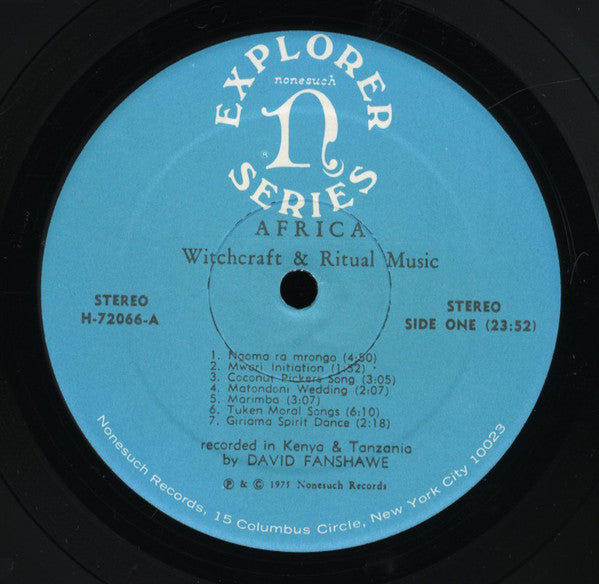 Various : Africa (Witchcraft & Ritual Music) (LP, Album)