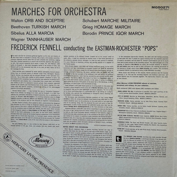Frederick Fennell Conducting The Eastman-Rochester Orchestra : Marches For Orchestra (LP, Album, Mono)