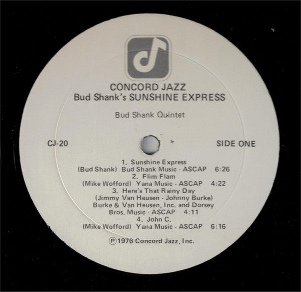 Bud Shank Quintet* : Bud Shank's Sunshine Express (LP, Album)