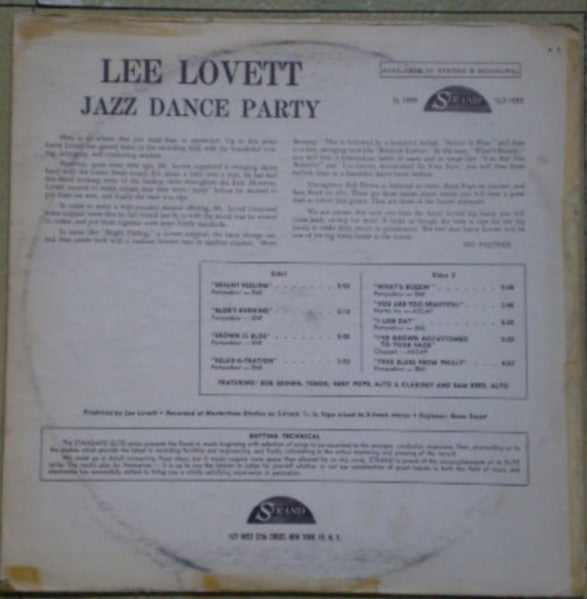Lee Lovett And His Orchestra : Jazz Dance Party (LP, Album, Mono)