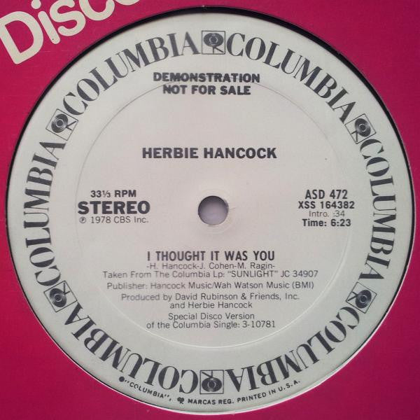 Herbie Hancock : I Thought It Was You / Sunlight (12", Promo)