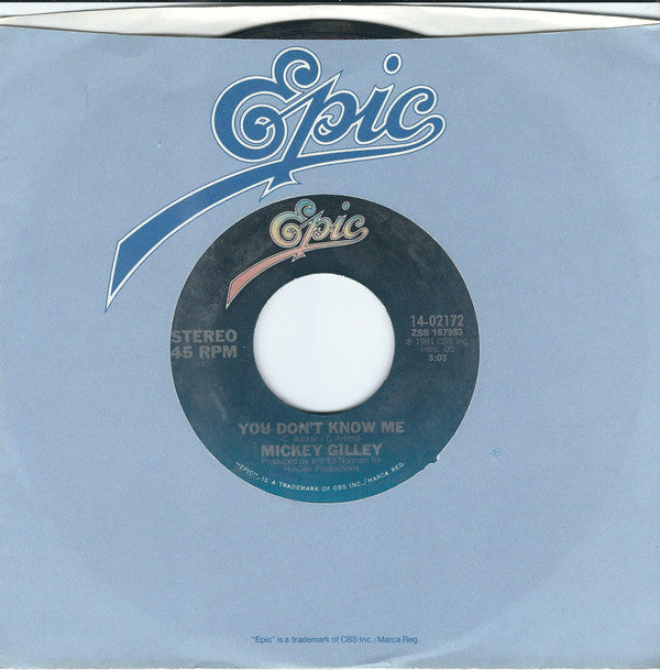 Mickey Gilley : You Don't Know Me / Jukebox Argument (7", Styrene, Ter)