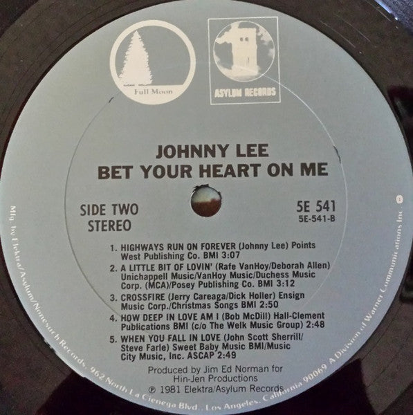 Johnny Lee (3) : Bet Your Heart On Me (LP, Album)