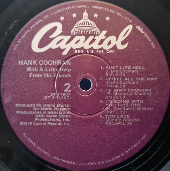 Hank Cochran : With A Little Help From His Friends (LP, Album, Win)