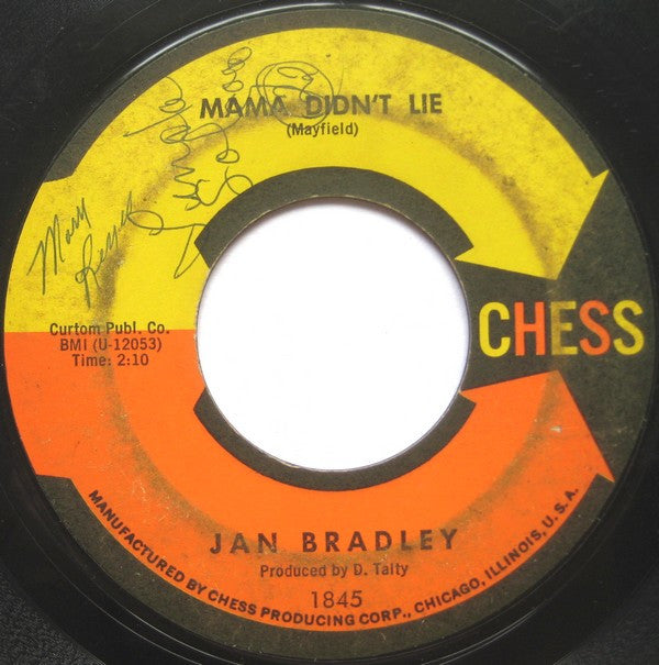 Jan Bradley : Mama Didn't Lie / Lovers Like Me (7", Single)