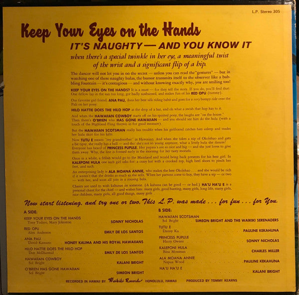 Various : Keep Your Eyes On The Hands - Hilarious And Naughty Hulas (LP, Comp)