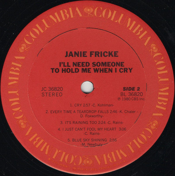 Janie Fricke : I'll Need Someone To Hold Me When I Cry (LP, Album, Ter)