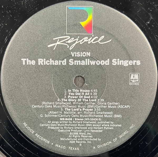 The Richard Smallwood Singers : Vision (LP, Album)