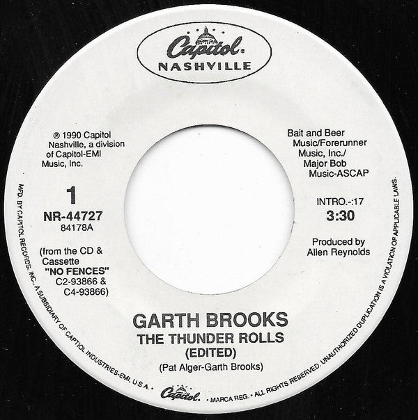 Garth Brooks : The Thunder Rolls (Edited) / Victim Of The Game (7", Single)