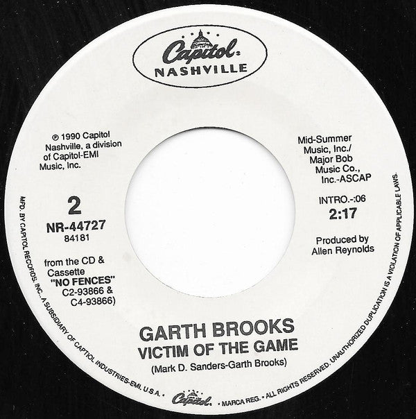 Garth Brooks : The Thunder Rolls (Edited) / Victim Of The Game (7", Single)