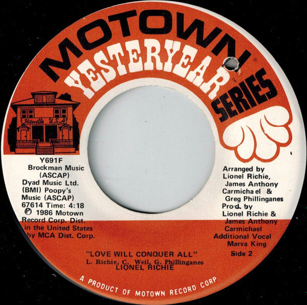 Lionel Richie : Dancing On The Ceiling / Love Will Conquer All (7", Single)