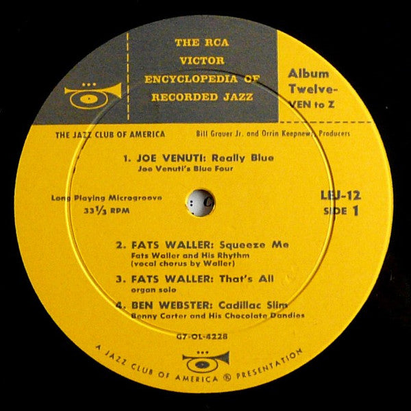 Various : The RCA Victor Encyclopedia Of Recorded Jazz: Album 12 Ven-Z (10", Comp)