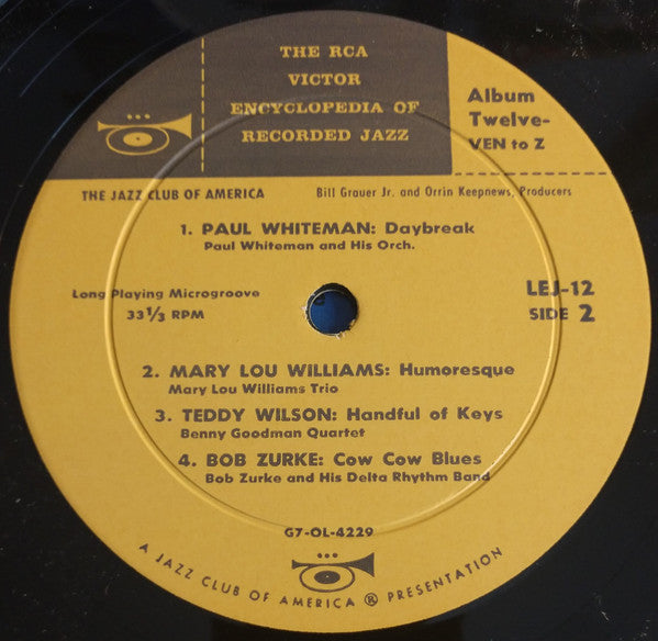 Various : The RCA Victor Encyclopedia Of Recorded Jazz: Album 12 Ven-Z (10", Comp)