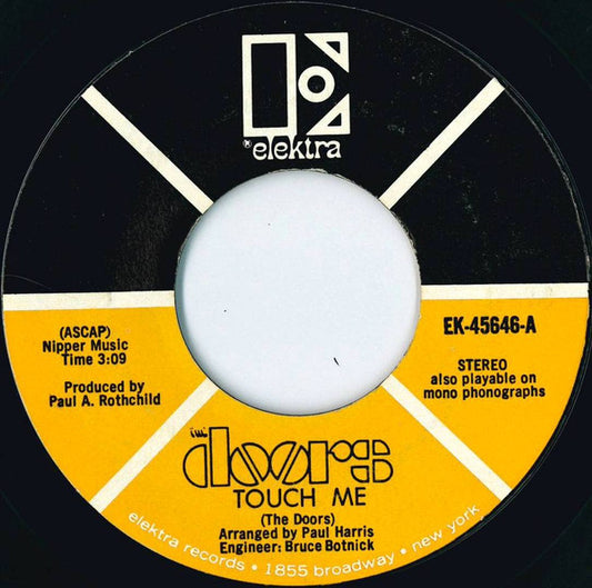 The Doors : Touch Me / Wild Child (7", Single, Styrene, MR)