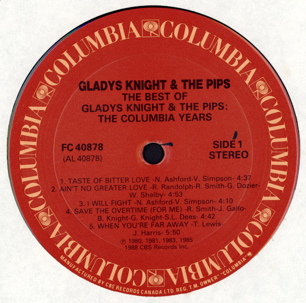 Gladys Knight & The Pips* : The Best Of Gladys Knight & The Pips (The Columbia Years) (LP, Comp)