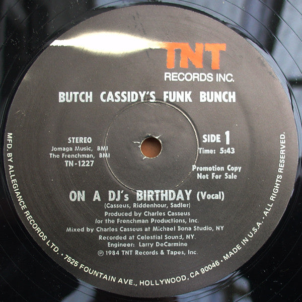 Butch Cassidy's Funk Bunch : On A DJ's Birthday (12", Promo)