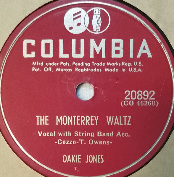 Oakie Jones : Trade Winds Never Lie / The Monterrey Waltz (Shellac, 10")