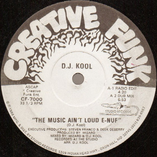 D.J. Kool* : The Music Ain't Loud E-Nuf (12", Single, Whi)