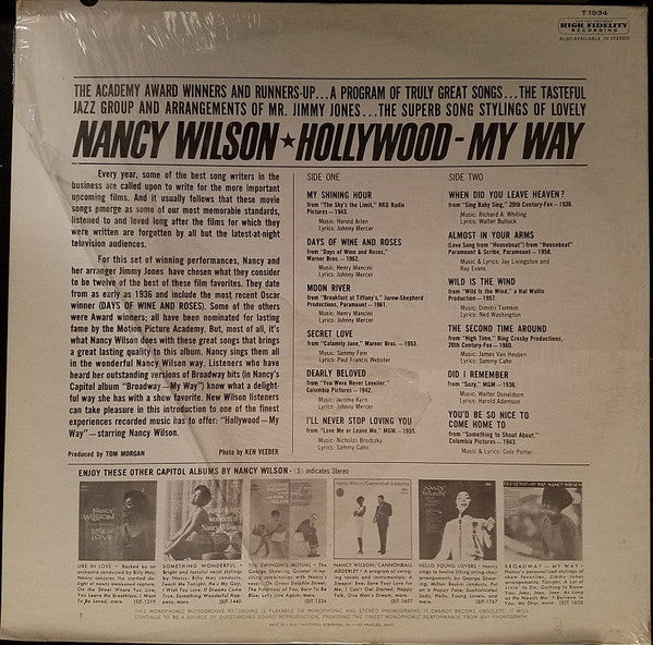 Nancy Wilson : Hollywood My Way (LP, Album, Mono)